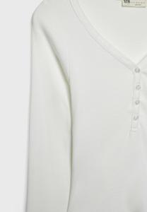 Футболка с длинным рукавом Stradivarius, белая