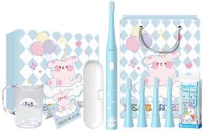 Sanrio Электрическая зубная щетка водонепроницаемые долговременные отбеливающие 3 режима чистки с 4 насадками T3
