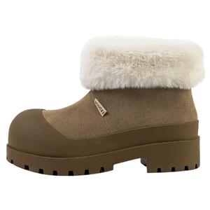 Wonderful couple Тёплые износостойкие амортизирующие утеплённые противоскользящие короткие зимние сапоги женские - хаки, цвет Khaki