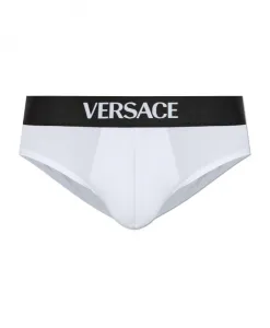 Хлопковые трусы с логотипом Versace, белый