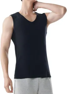 Мужская майка с V-образным вырезом, легкая хлопковая для лета