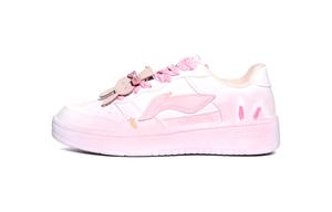 LINING Понтонные лодки легкие и износостойкие лоу-топ скейтборд обувь women's розовый белый