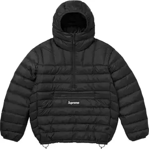 Утепленная худи-пуловер с капюшоном unisex Supreme, черный