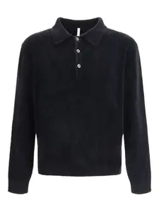 Поло из шинили на пуговицах Sunflower, черный