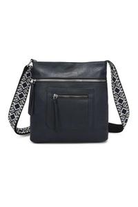 Сумка через плечо Iki из искусственной кожи с четырьмя молниями и холщовым ремешком Fontanella Fashion, синий