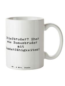 Кружка с надписью Сводный брат, белая Mr. & Mrs. Panda