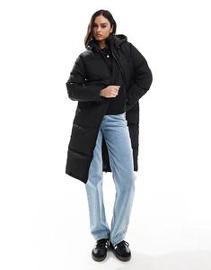 Длинная куртка-пуховик черного цвета Brave Soul