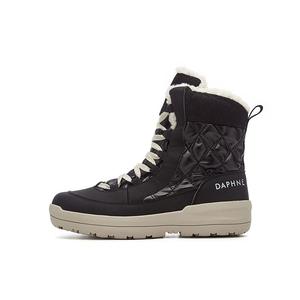 Женские зимние ботинки DAPHNE стеганые на шнуровке, черный