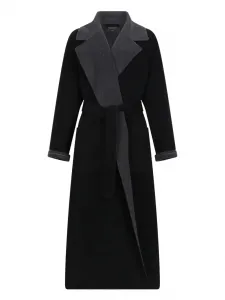 Пальто с лацканами и поясом Fabiana Filippi, черный