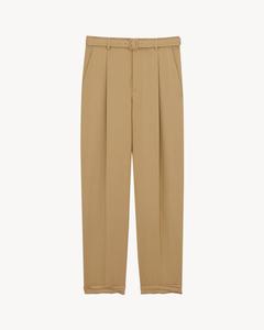 Брюки облегающего кроя из шерсти и мохера SAINT LAURENT, бежевый