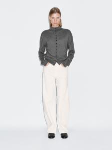 Вязаный кардиган с воротником-стойкой Massimo Dutti, Medium Grey