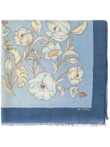 ETRO шарф с цветочным принтом, синий