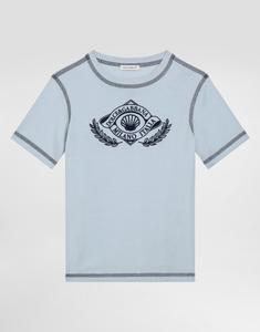 Футболка из трикотажа с короткими рукавами и логотипом DG Dolce&Gabbana, голубой