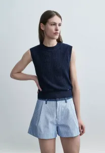 Жилет haut cables с двумя рукавами Sandro, Marine