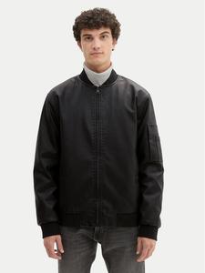 Куртка из искусственной кожи, стандартного кроя Tom Tailor Denim, черный