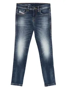 Джинсы с эффектом потертости Diesel Kids, синий