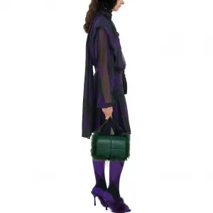 Юбка в клетку Vintage с бахромой Burberry, красный