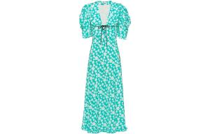 Платье с короткими рукавами женское синее Miu Miu