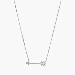 Ожерелье из стерлингового серебра с подвеской в виде стрелы с шевроном Bearfruit Jewelry, silver