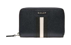 Тиснёный кожаный кошелёк для монет мужской морской синий BALLY