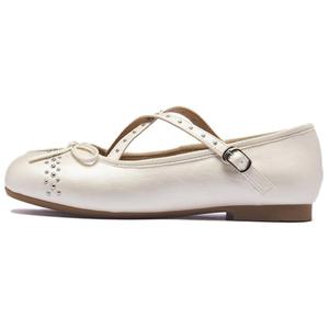 AGSDON Мэри Джейн туфли на каблуке 2 см женские бежевые, цвет Beige