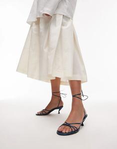 Босоножки Topshop Itzel на среднем каблуке с завязками в бирюзовом цвете