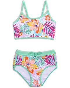 Комплект купальника для девочек Appaman Stella Swim Shorts Set 's Retro Tropics Tankini Swimwear RED367, мультиколор