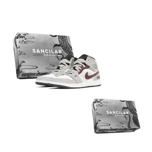 Air 1 износостойкие мид-топ винтажные баскетбольные кроссовки унисекс gray Jordan, серый