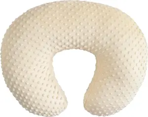 Подушка U-образной формы для младенцев, многофункциональная, супермягкая, на молнии, съемная, из норковой кожи, светло-кремового цвета. Einemgeld