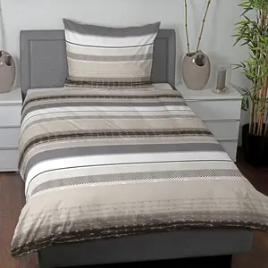 Постельное белье Dream Sleep Mako Satin Camelo серо-коричневого цвета 240x220 см + 2 x 80x80 см Traumschlaf