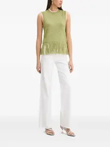 Топ с бахромой Never Fully Dressed, зеленый