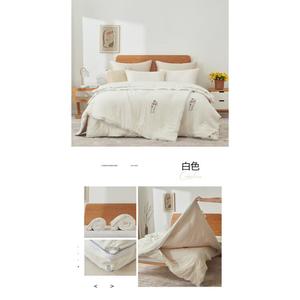 Fuanna Одеяло 200x230 см, белое, с двумя молниями, детское 1,75 кг + взрослое 2,5 кг, хлопок класса А, антиклещевое