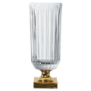 Золотая ваза Minerva на ножке - ограниченная серия, 40,3 см Nachtmann, золотой/прозрачный