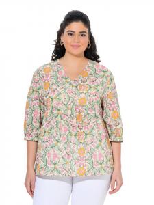 Ulla Popken Туника кремового цвета