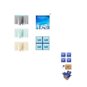 Классные ледяные шелковые трусы мужские Cool бесшовные удобные и дышащие боксеры подарочная коробка 4 шт Lee, зеленый