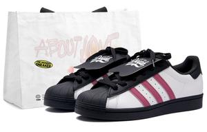 Adidas Originals Низкие, износостойкие, противоскользящие кроссовки для скейтбординга SUPERSTAR, унисекс, черно-розовые