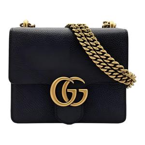 GUCCI Сумка GG Marmont через плечо из коровьей кожи малая женская черная