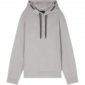 Французский свитшот из велюра с круглым вырезом EMPORIO ARMANI, серый