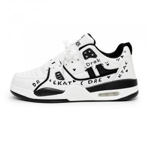 Подростковые кроссовки для скейтбординга с низким верхом, амортизирующие удары, устойчивые к истиранию и отскоку PROTECTCAMEL, белый/черный