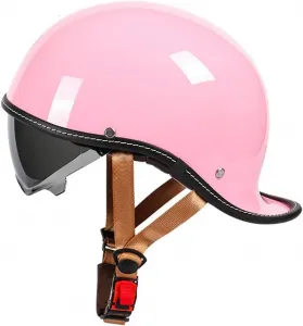 Полушлем с сертификатом ECEDOT, шлем-шлем для скутера, ретро-шлем для мотоцикла с солнцезащитным козырьком, шлем для мотоцикла, шлем для скутера, открытый шлем для круизера LPXPLP, 19