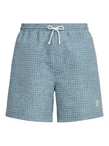 Плавательные шорты с цветочным принтом Brunello Cucinelli, синий