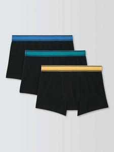 Органик боксеры с цветной резинкой John Lewis, Pack of 3, Black