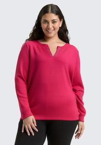 Толстовка TOM TAILOR MIT STRASSSTEINEN, Dark Pink/Mottled Berry