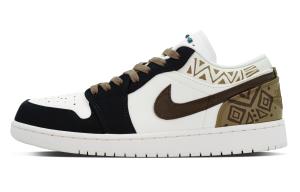 Jordan Кроссовки Air 1 DEER Viking Age, износостойкие, низкие, винтажные, мужские, черный с коричневым