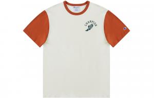 Футболка Unisex Champion, бежевая в стиле пэчворк