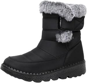 Женские и мужские зимние ботинки с толстой подошвой, легкие, противоскользящие, на щиколотку, водонепроницаемые, с мягким утеплителем и меховой подкладкой, кроссовки на липучке Hhhchpm, Blue