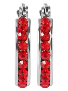 Adeliás Женские серьги - Серьги-кольца из нержавеющей стали со стразами серебристого цвета