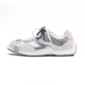 ABCICEY Нескользящие и износостойкие легкие низкие повседневные туфли унисекс белого и серебристого цвета