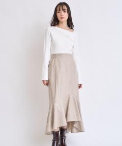 Шерстяная юбка-русалка с блестками Noela, цвет Beige