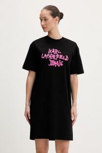 Хлопковое платье Karl Lagerfeld Jeans, черный